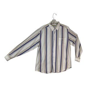 Tommy Bahama‎  Silk Blend Striped Long Sleeve Button-Up Shirt Men’s Size Medium